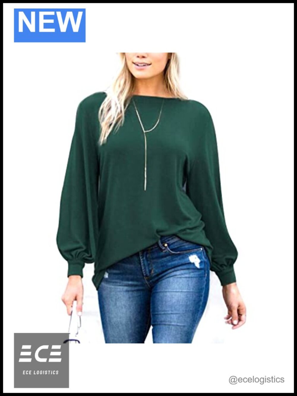 Women's Puff Sleeve Tunic Top Boat Neck Cotton Loose Fit Long Sleeve